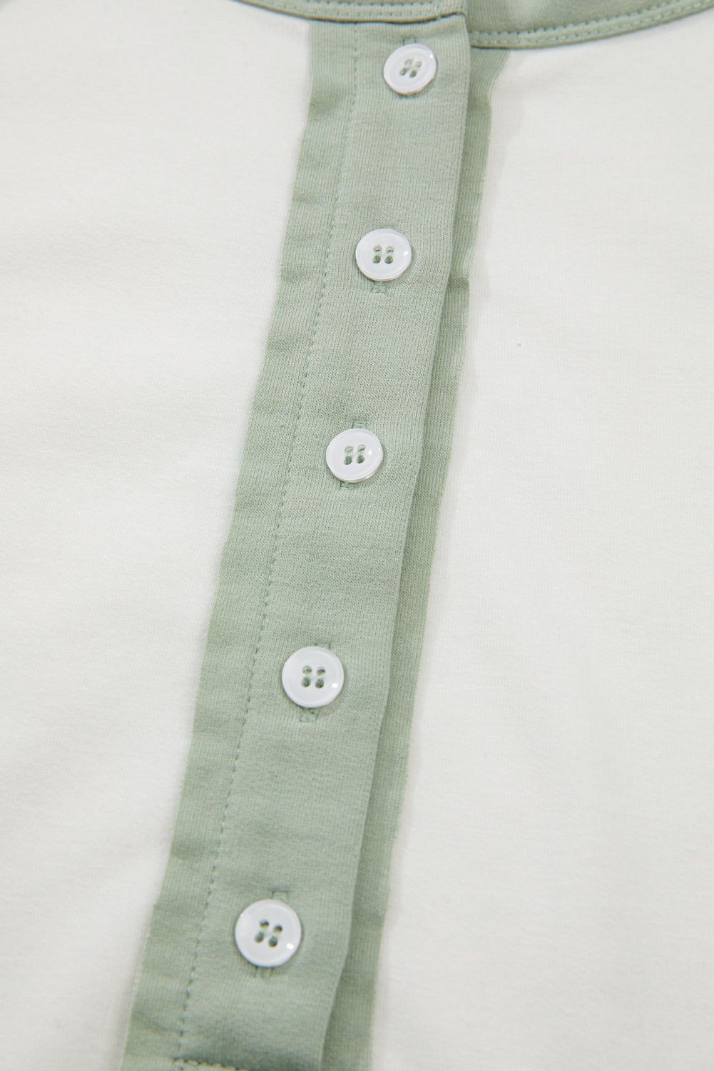 Aqua Colorblock Raglan Half-Button High-Low T-Shirt