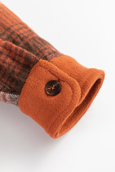 Classic Plaid Button Up Long Sleeve Jacket for Toddlers and Girls