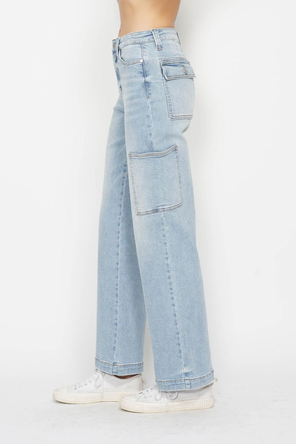 Judy Blue High Waist Straight Cargo Jeans | Utility Style