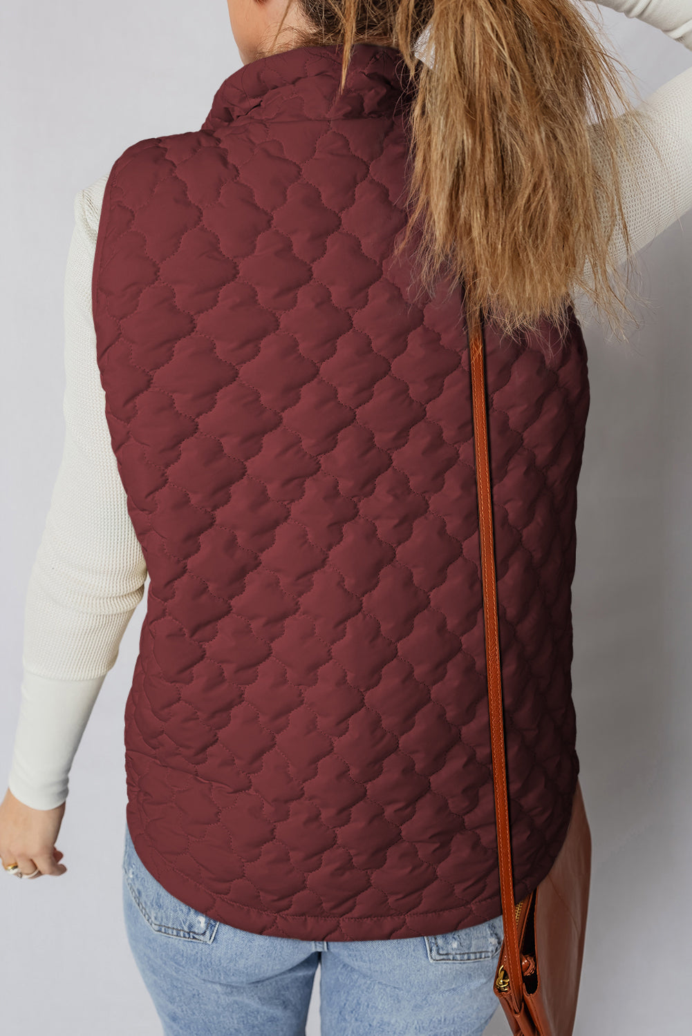 Women's Quilted Zip-Up Snap Button Vest - Relaxed Fit Outerwear