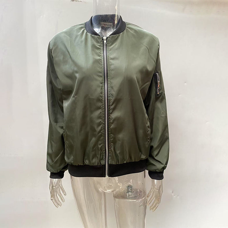 Women's Minimalist Color-Block Zip Jacket