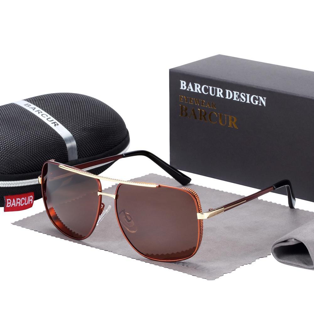 Men's Square Polarized Driving Sunglasses with UV400 Protection