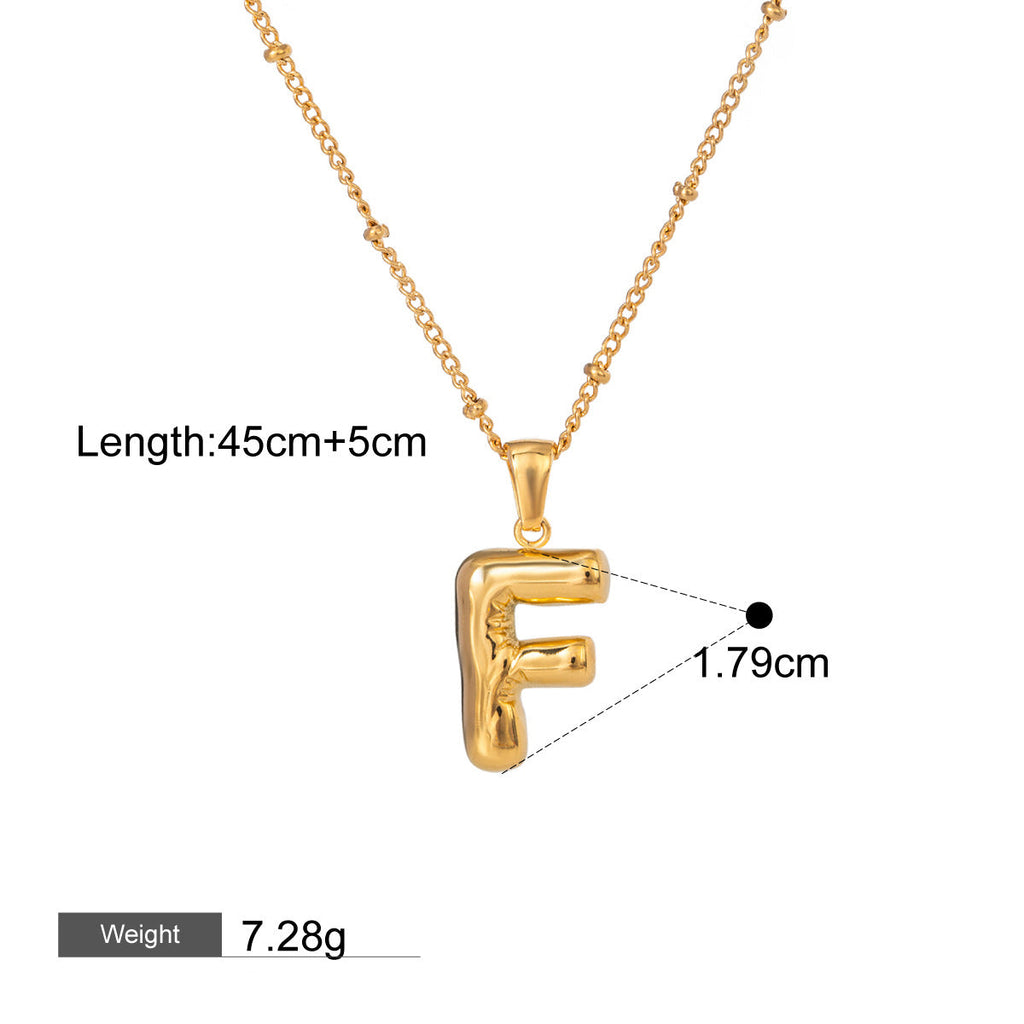 18K gold letters with birthstone design exquisite and noble necklace