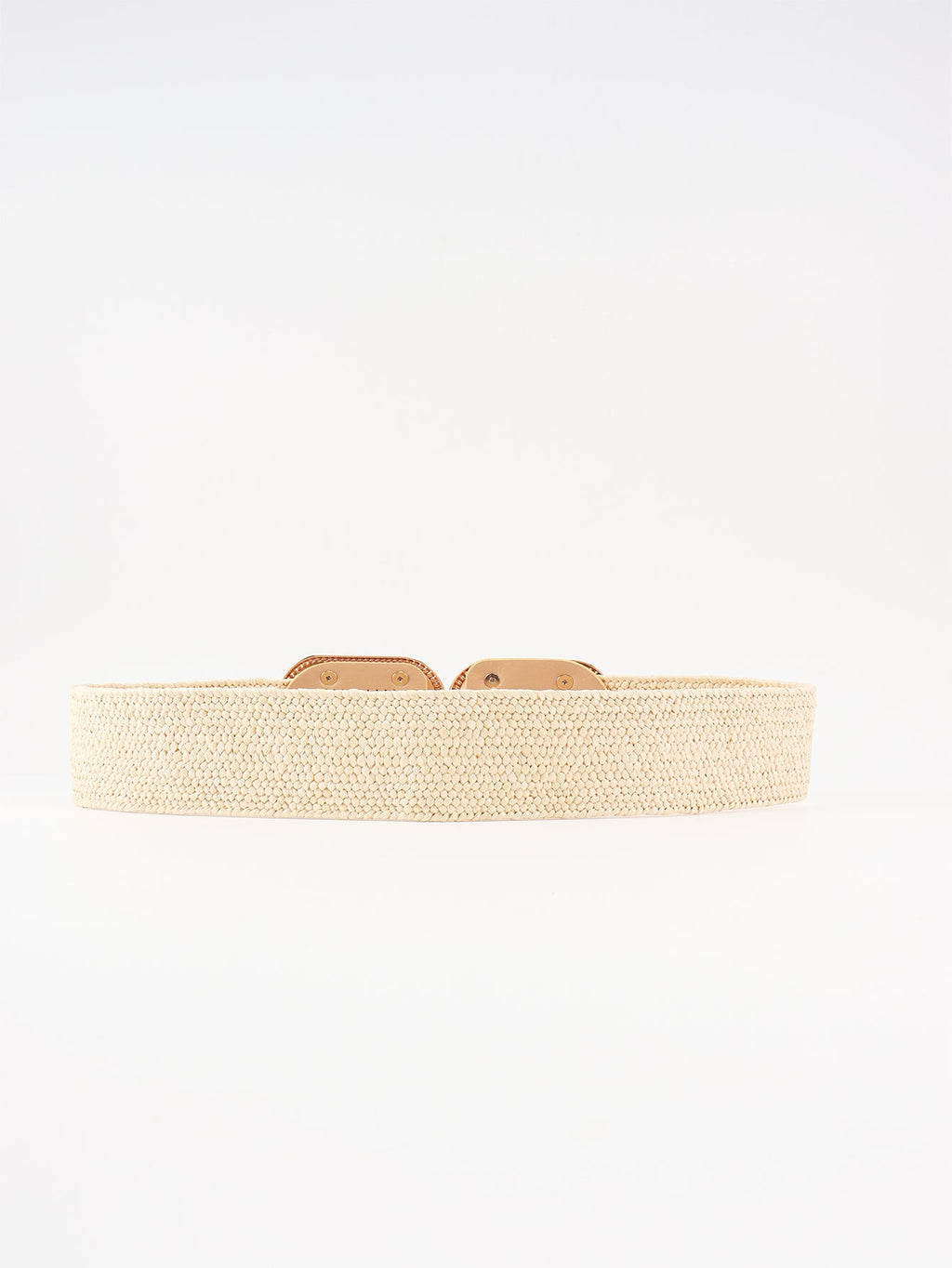 Wide Braid Stretch Belt with Statement Buckle in Sage Green
