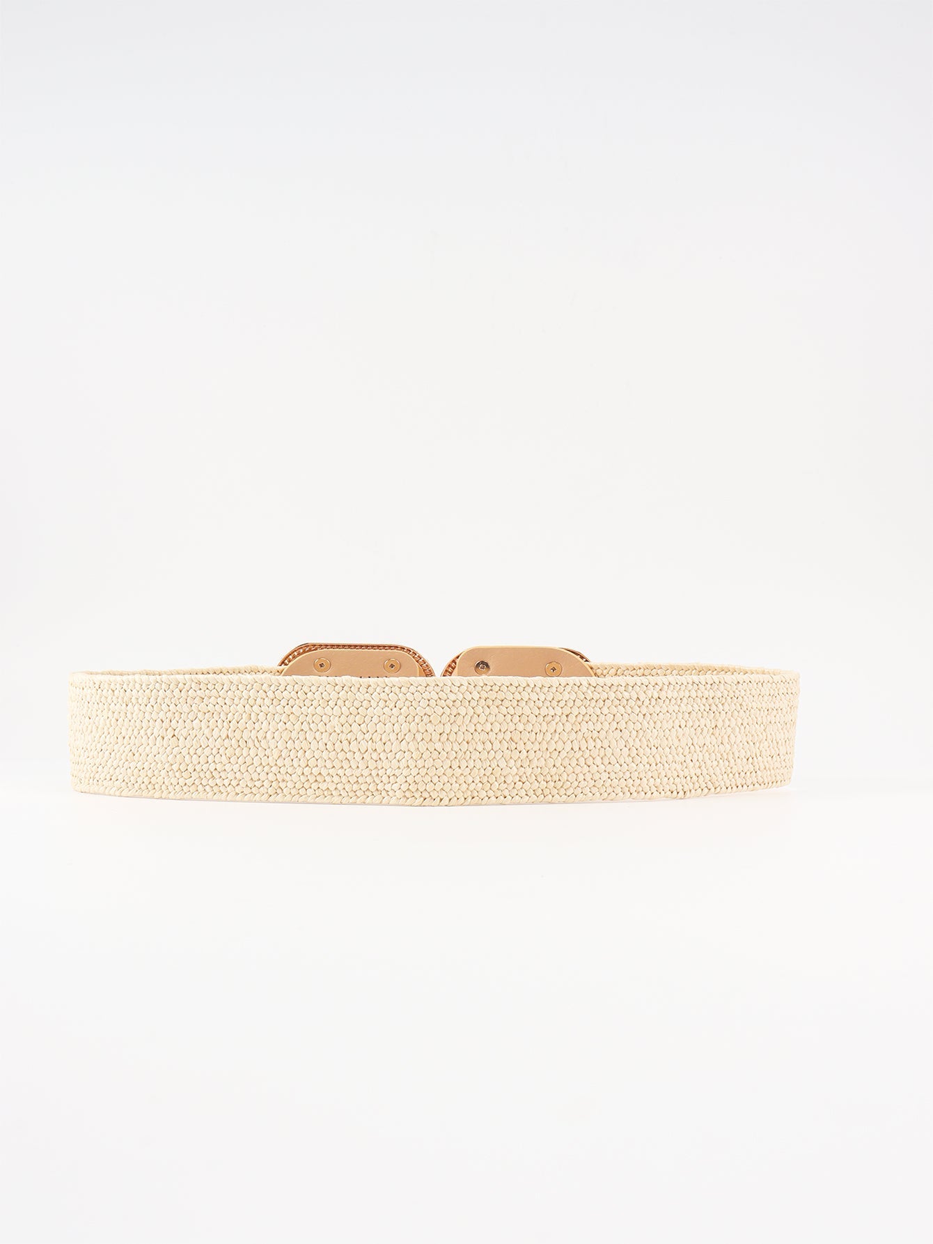 Wide Braid Stretch Belt with Statement Buckle in Sage Green