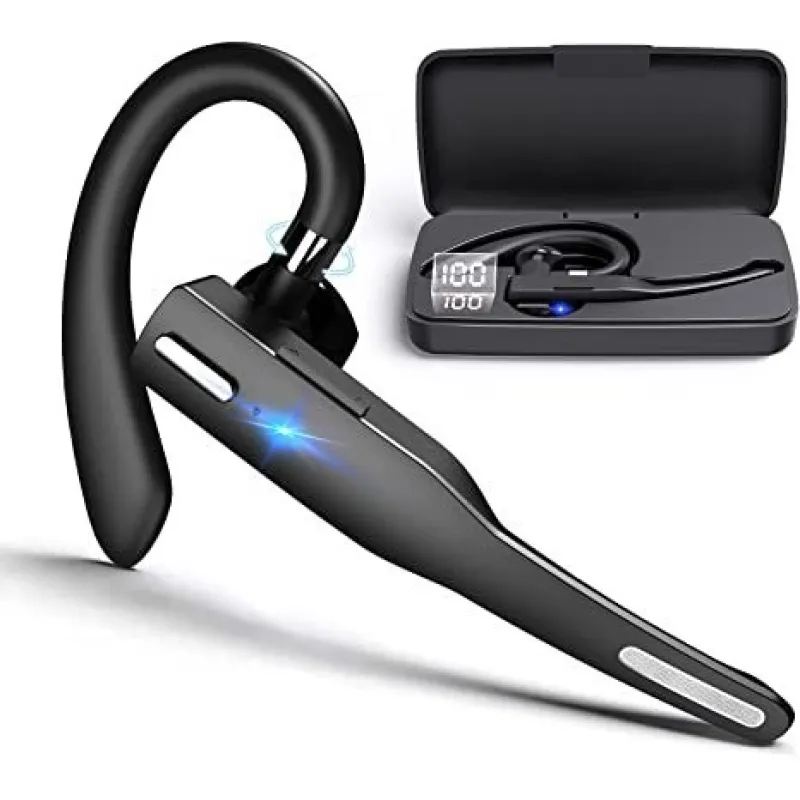 Noise-cancelling Bluetooth earpiece with dual microphones for hands-free calling