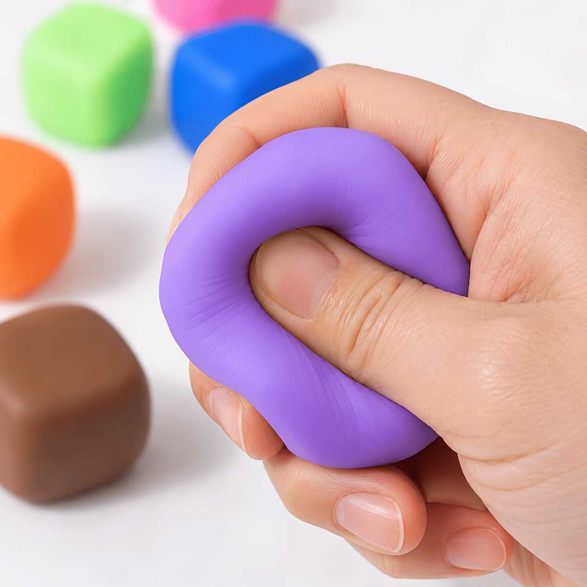 6pcs Colorful Slow Rising Cube Fidget Dough Balls