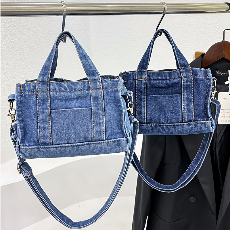 Chic Vintage Blue Crossbody Lightweight Zippered Style