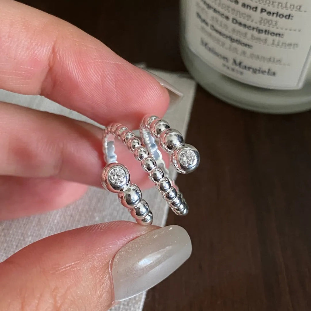 Sweet Cool Multi Layer Ring For Women, Geometric Line Wrapped Personalized Versatile Open Adjustable Ring, Ins Style Spiral Index Finger Trendy Ring