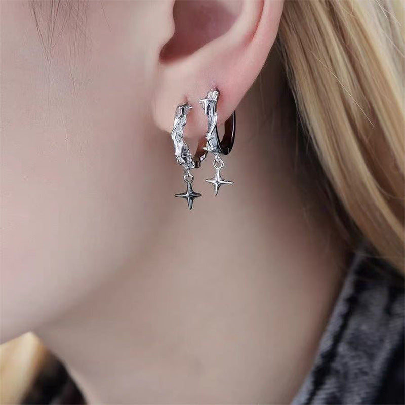 Cool-style Asymmetric Unisex Star Stud Earrings
