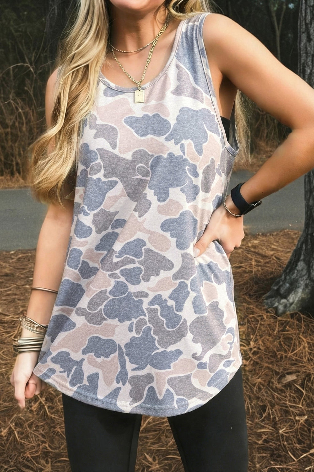 Retro Camo Oversize Tank Top