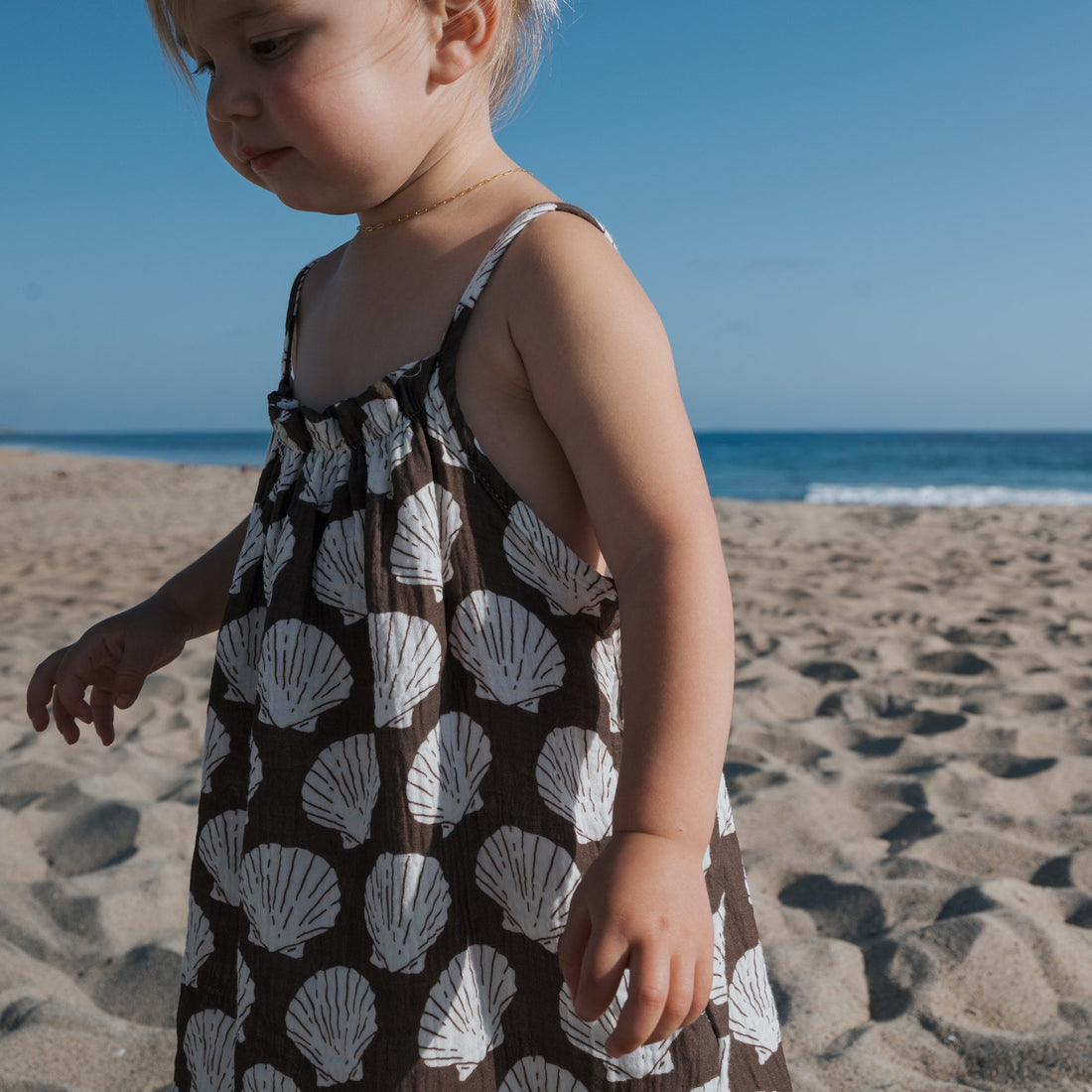 Child Muslin Sleeveless Dress | Seashells