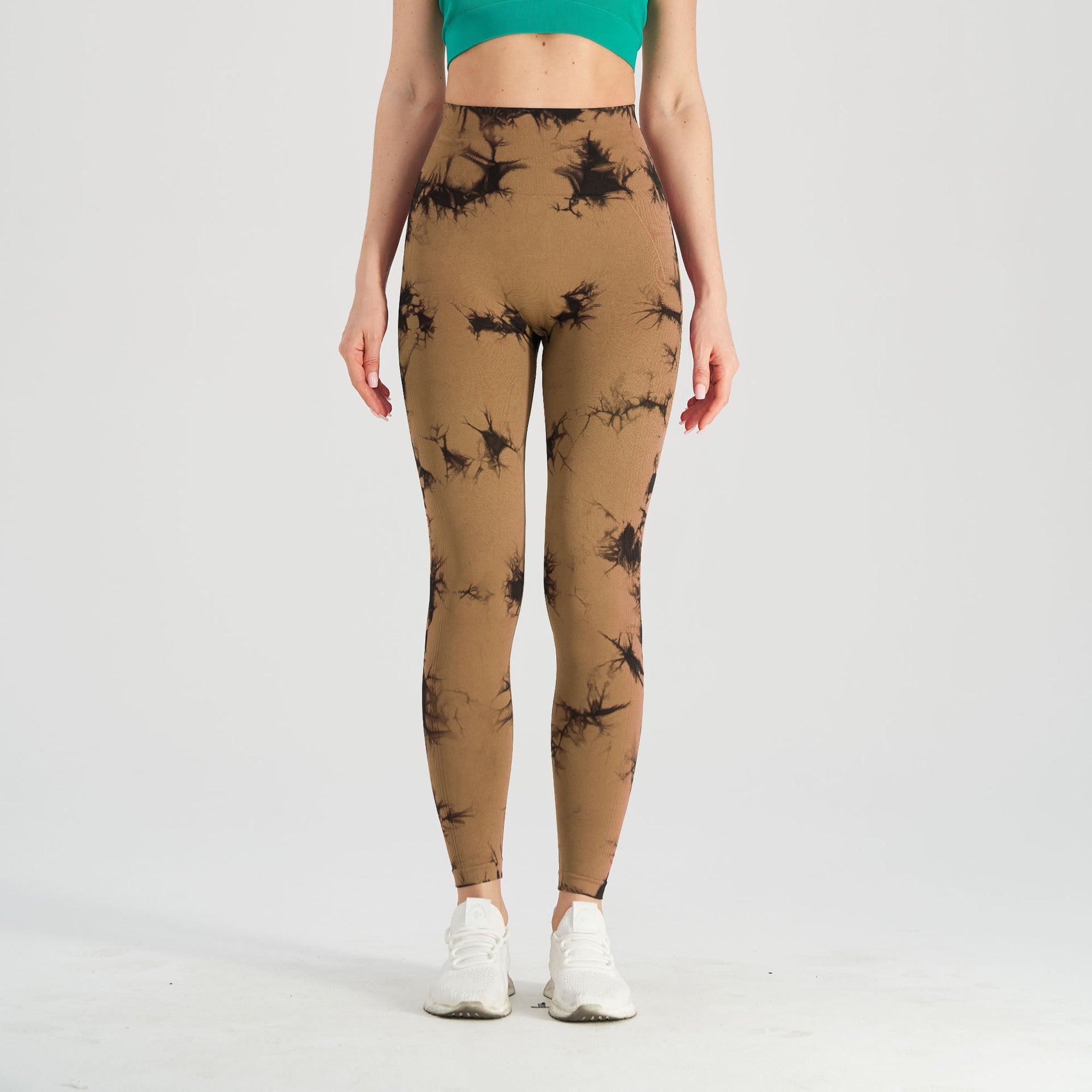 Seamless Tie-Dye Yoga Pants – High-Waist Knitted Leggings