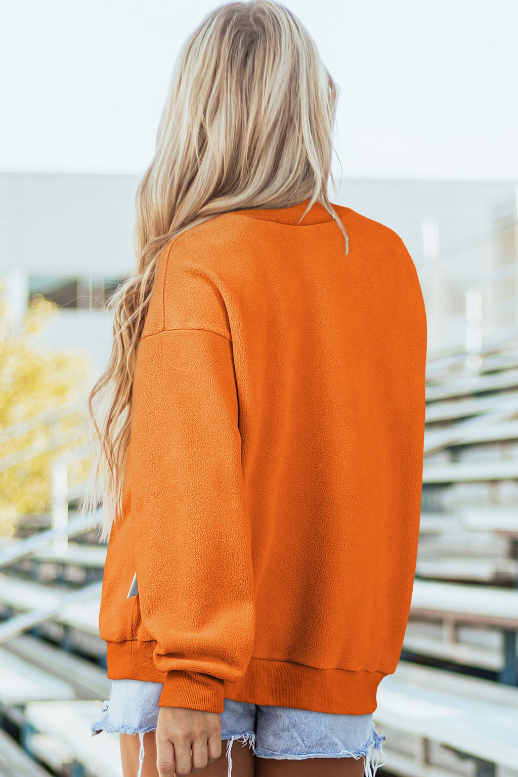 Carrot Pumpkin/Fall Letter Print Mock Neck Tunic Pullover Sweatshirt
