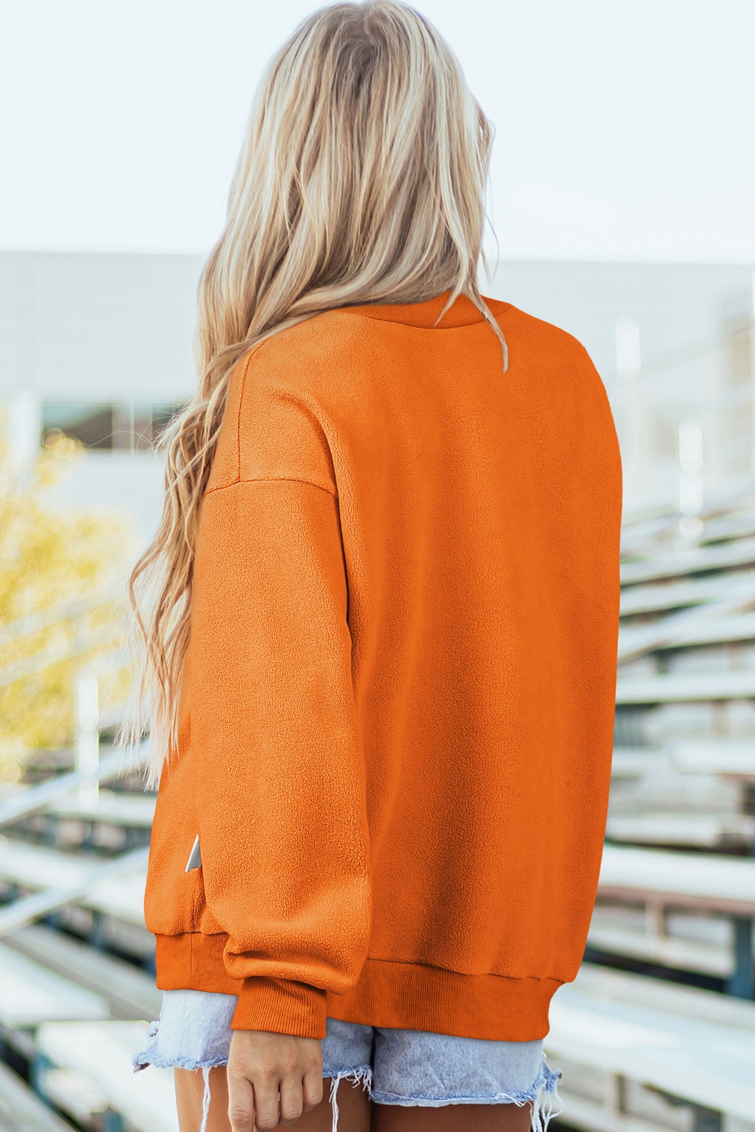 Carrot Pumpkin/Fall Letter Print Mock Neck Tunic Pullover Sweatshirt