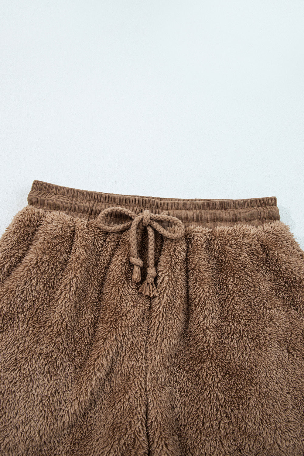 Women's Chocolate Brown Sherpa Zip-Up Hoodie and Shorts Set