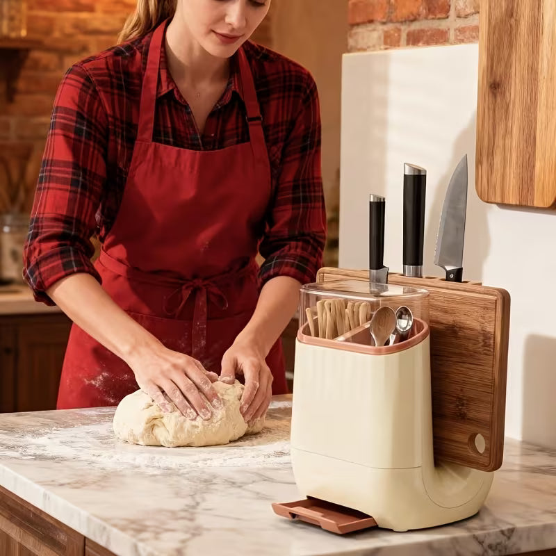 Countertop Utensil Organizer with Chopping Board Stand
