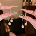 Women Bow Pearl Tassel Stud Earrings,Fashion Costume Accessories For Daily Party Occasion