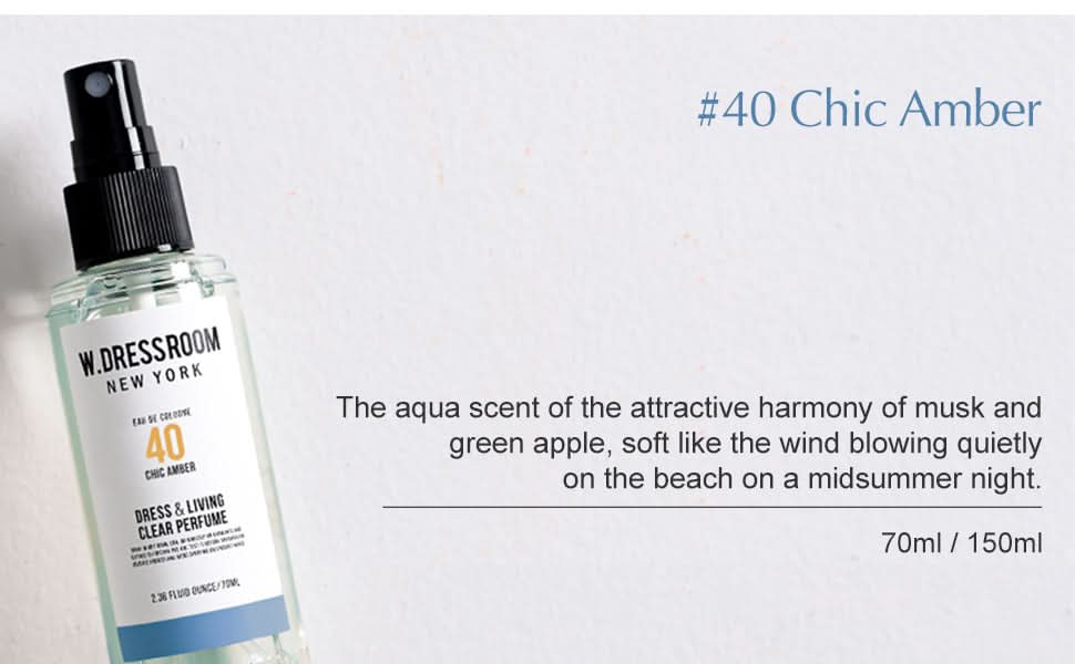 Dress Perfume No.40 Chic Amber Antibacterial Fabric Spray 2.36oz