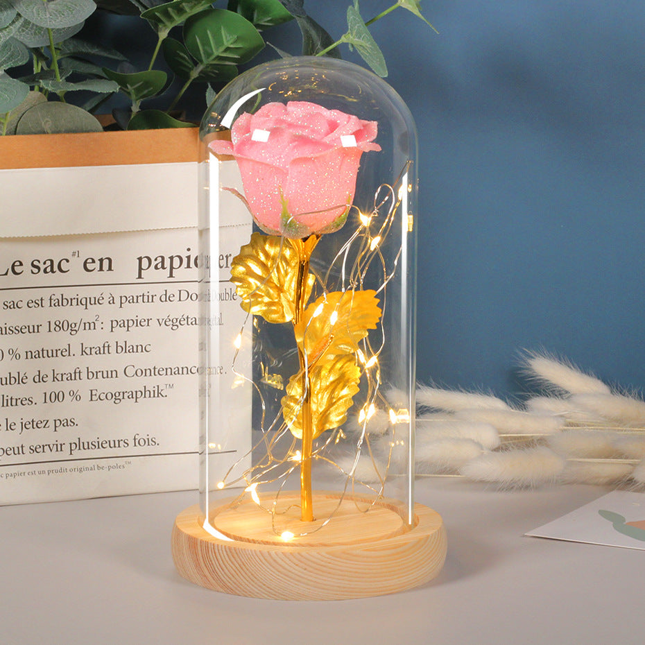 Eternal Rose LED Glass Lamp Romantic Valentine's Day Gift Decor