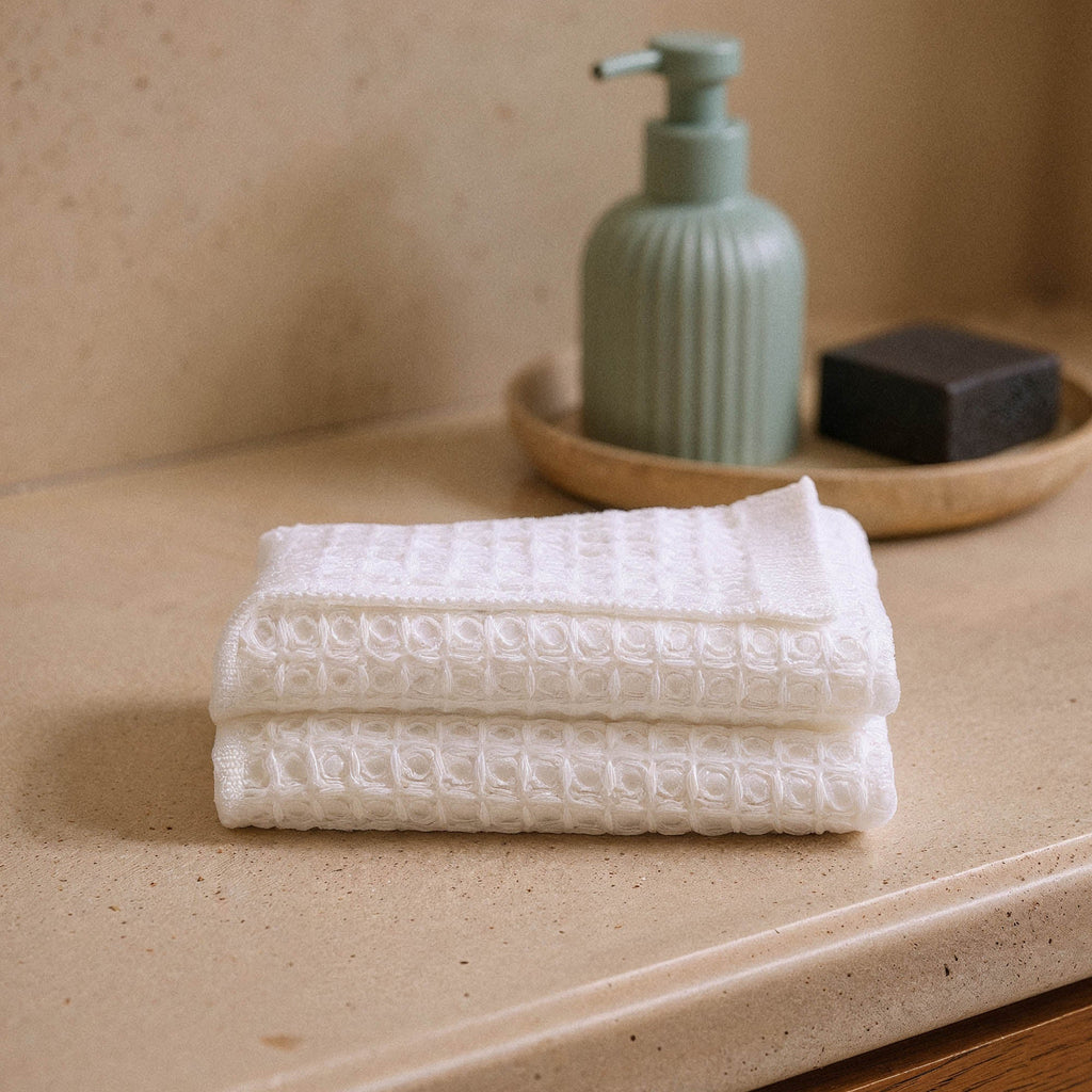 Sedona White Cotton Waffle Weave Bath Towel - Image 25