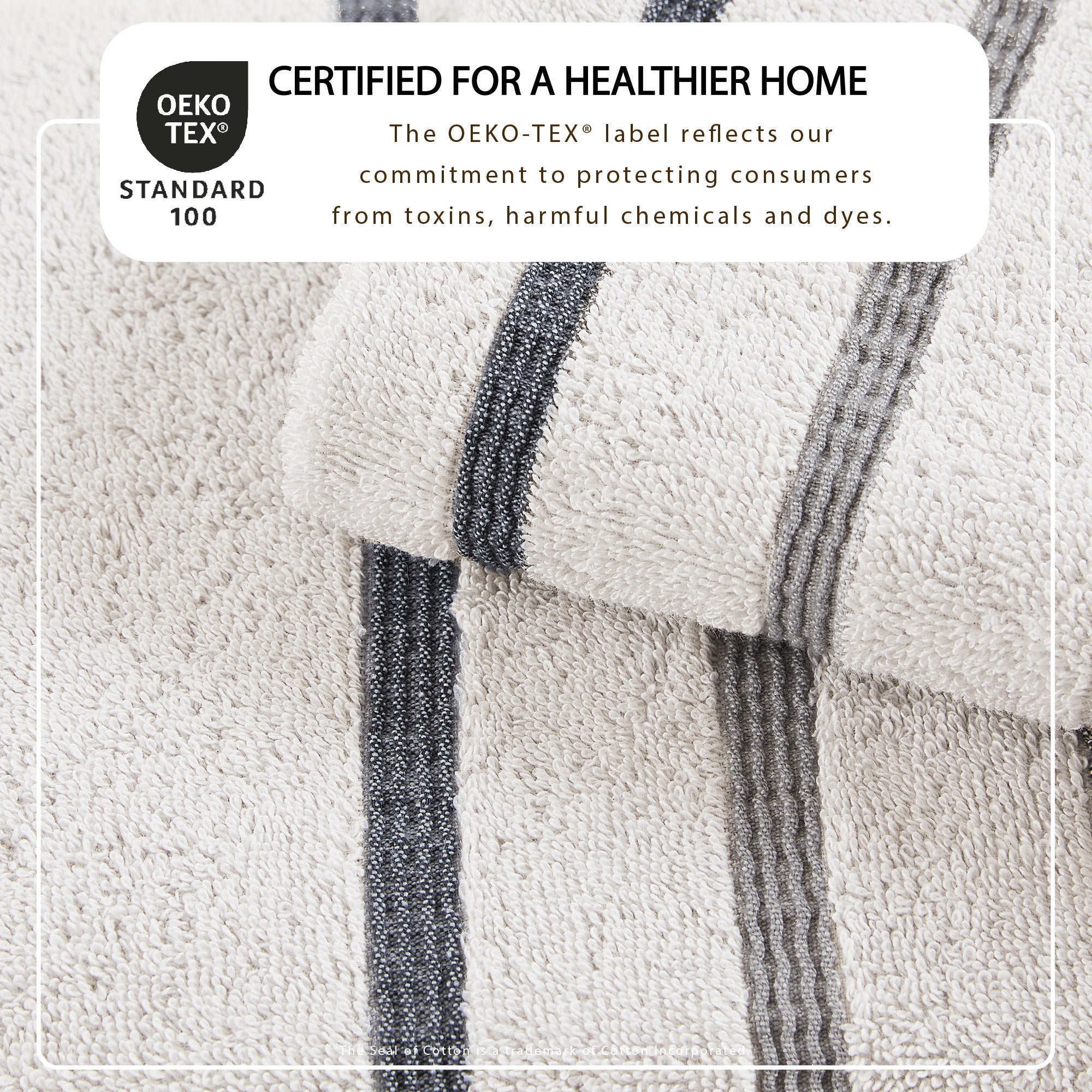 Decorative Cotton Stripe Bath Towel Set - Noelle Collection