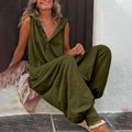 Women's Sleeveless Hooded Relaxed Fit Jumpsuit One-Piece Romper - Image 2