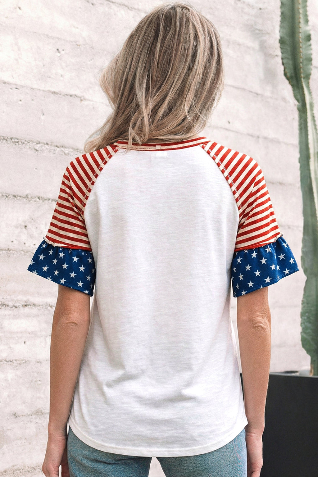 Katalina Inspired Patriotic Short Sleeve V-Neck Top