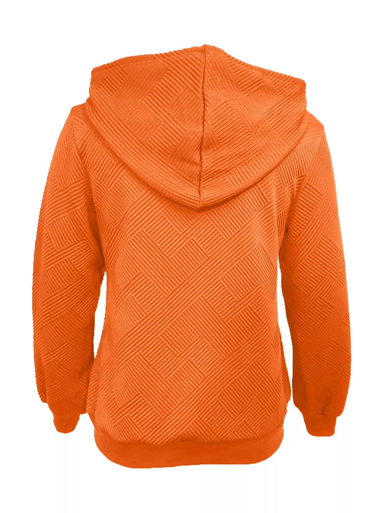 Women's Texture Zip-Up Hoodie with Adjustable Drawstring Closure - Image 5