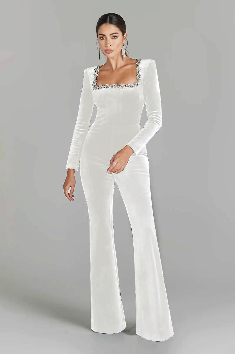 Diamond Encrusted Flared Jumpsuit for Glamorous Nights