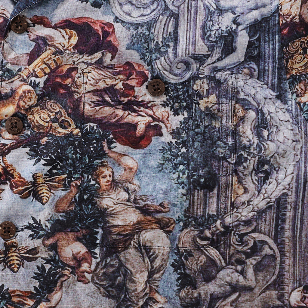 Baroque Art Print Men's Hawaiian Shirt, 100% Cotton Camp Collar