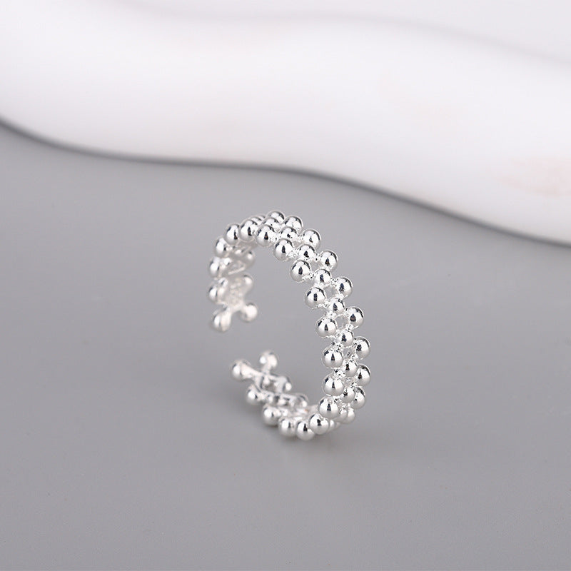 Lovely quality flower hollow plain silver ring