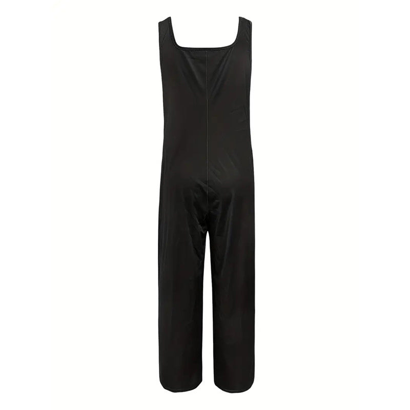 Women's Square Neck Floral Print Sleeveless Casual Jumpsuit - Image 3
