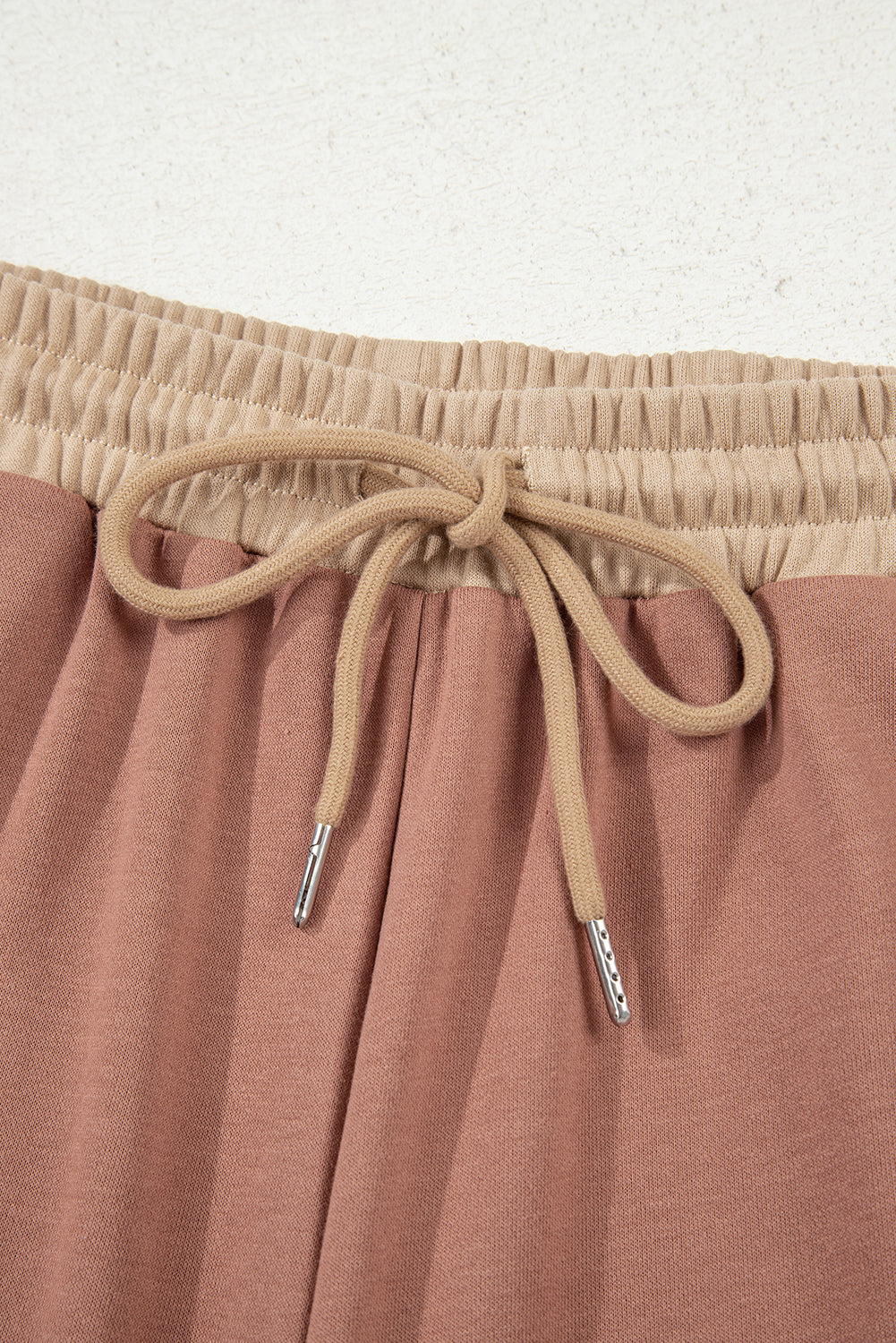 Colorblock Long Sleeve Top and  Drawstring Pant Set