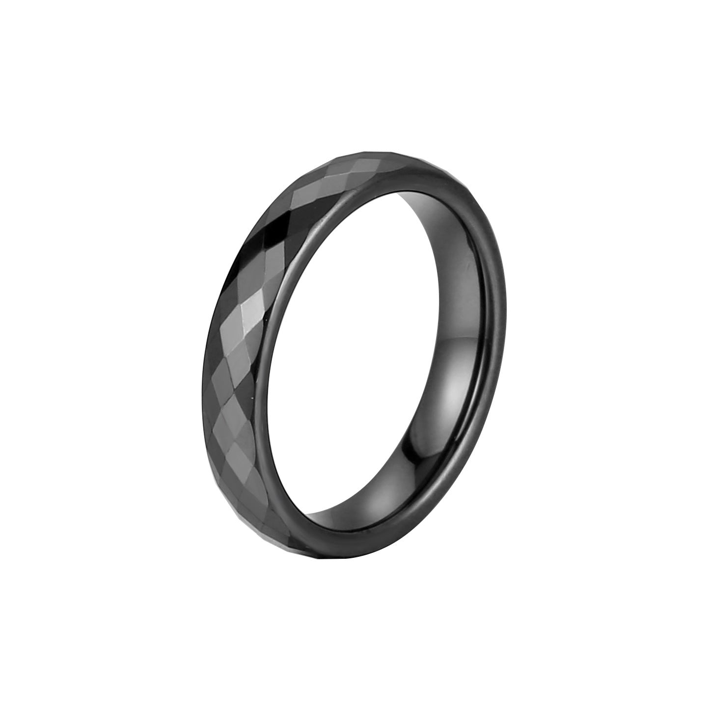 Multi-faceted Rhombus Ceramic Ring For Men