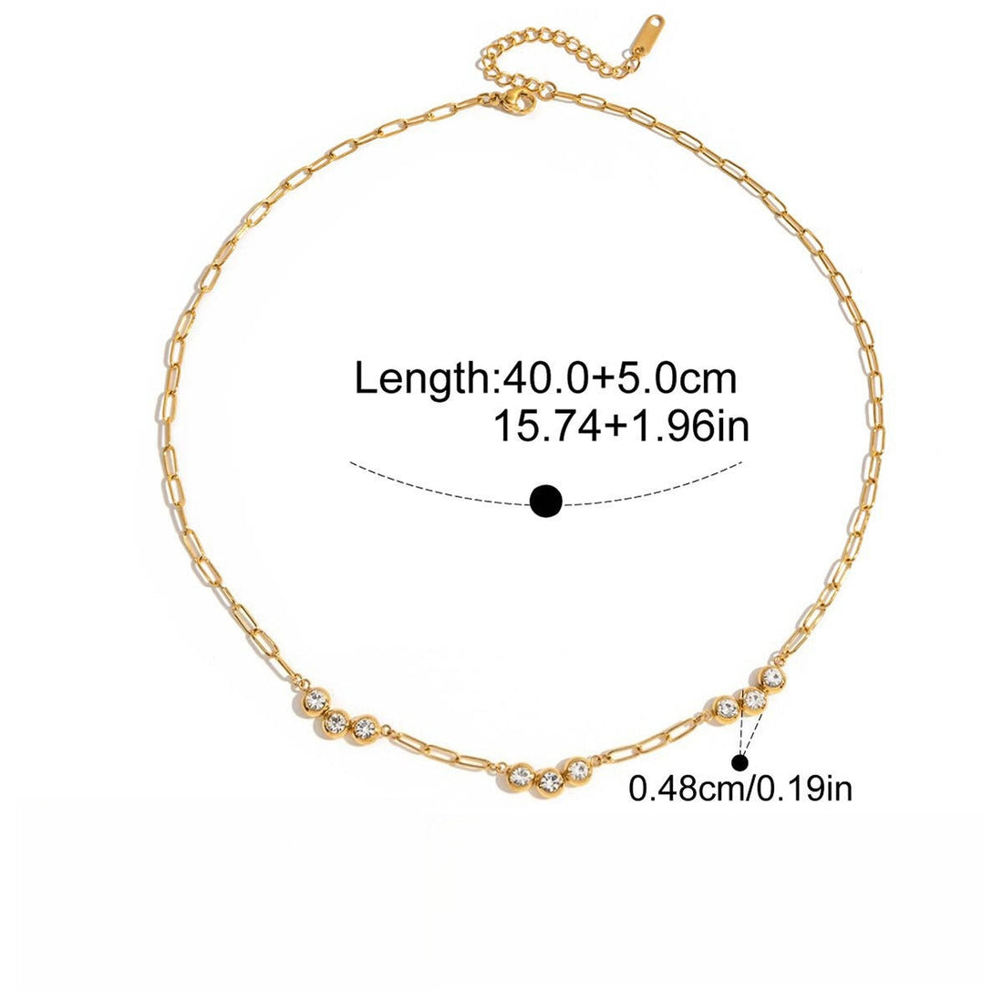 18K Gold Four-Leaf Clover Zircon Necklace – Elegant Luck Pendant