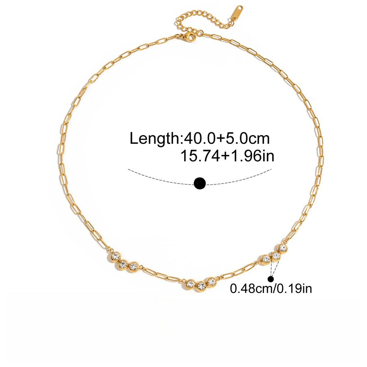 18K Gold Four-Leaf Clover Zircon Necklace – Elegant Luck Pendant