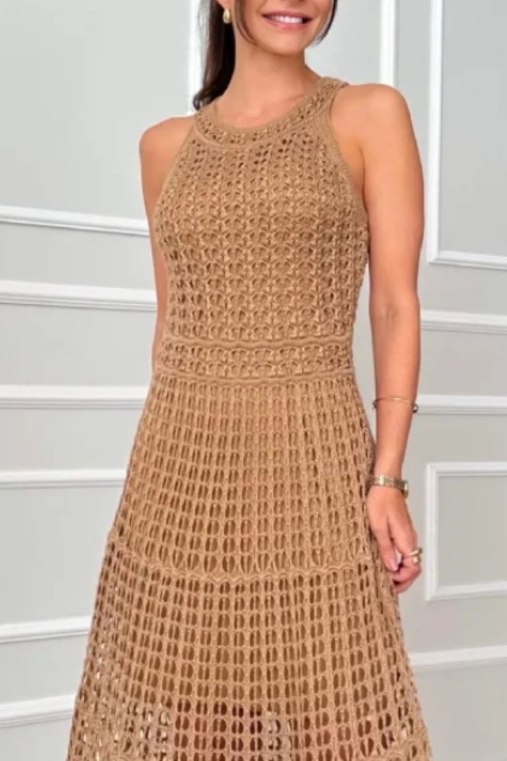 Sleeveless Cutout Maxi Dress Flowy Bohemian Summer Style