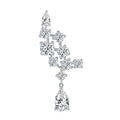 Pear cut 5x8mm moissanite crawler earrings in S925 sterling silver teardrop design.