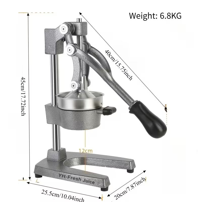 Commercial Manual Citrus Juicer and Hand Press Lemon Squeezer Gray