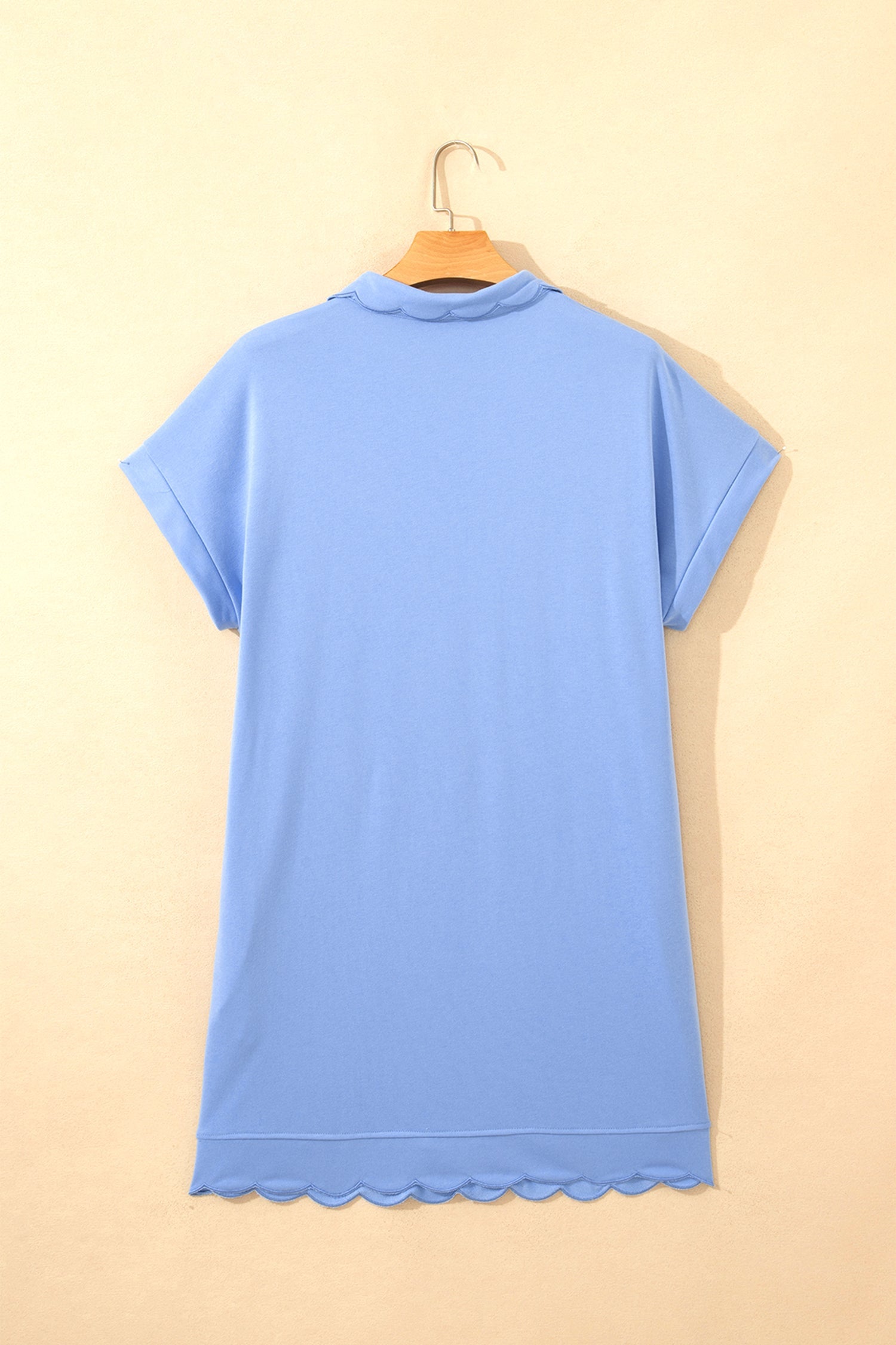 Zaylee Hem Pullover Mini Dress in Light Blue, Sporty Casual
