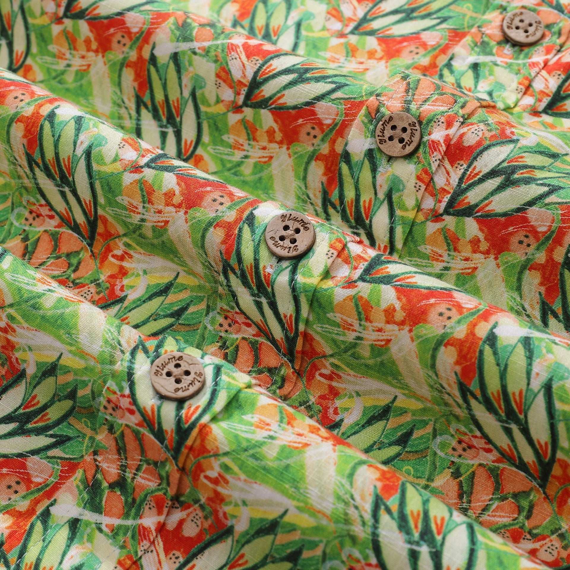 Men's Seaweed Print Hawaiian Shirt Cotton Short Sleeve Aloha