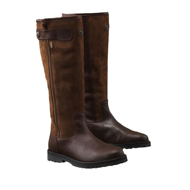 Retro Knee-High Riding Boots | Color-Block PU Upper | Side Zip Equestrian Boot