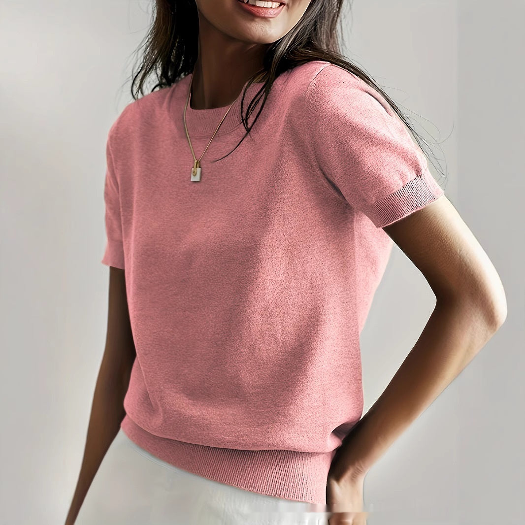 Women's Soft Stretch Minimalist T-Shirt Slim Fit Everyday Top