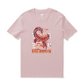 Pink crew neck t-shirt featuring a Year of the Dragon 2024 graphic print