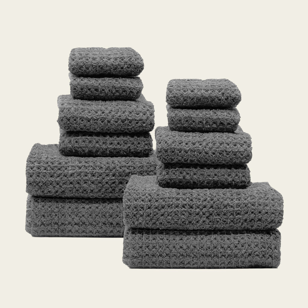 Sedona White Cotton Waffle Weave Bath Towel
