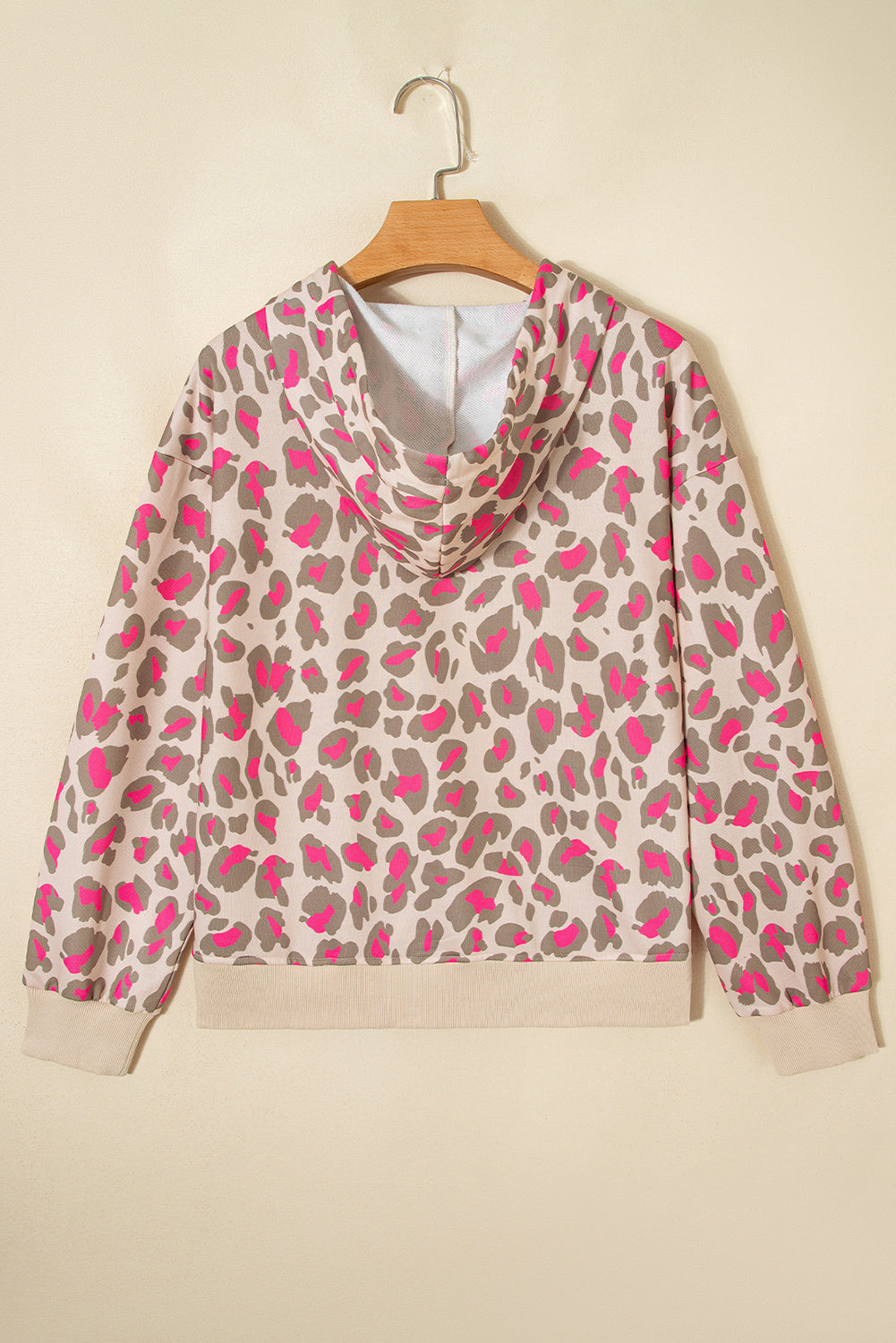 Women's Leopard Print Zip-Up Hooded Sweatshirt - Casual Cozy Layer