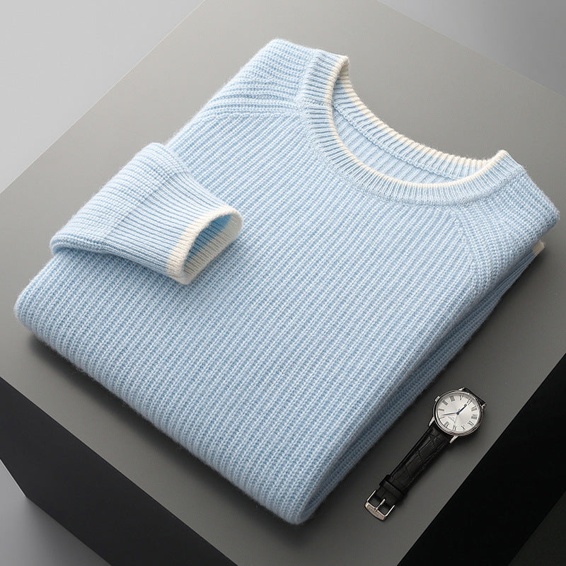 Men's Thickened Wool Round Neck Sweater - Heavyweight Winter Knit