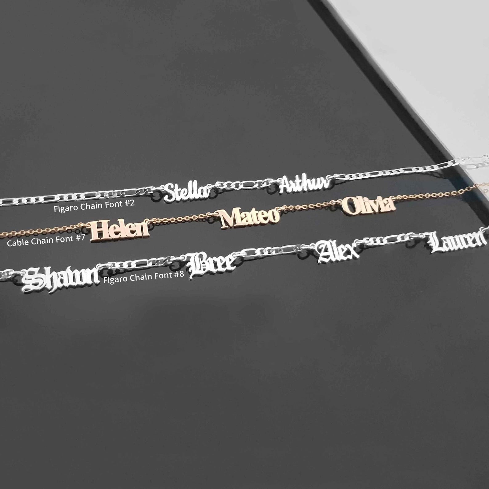Custom Multiple Name Necklace – Personalized Family & Friendship Jewelry