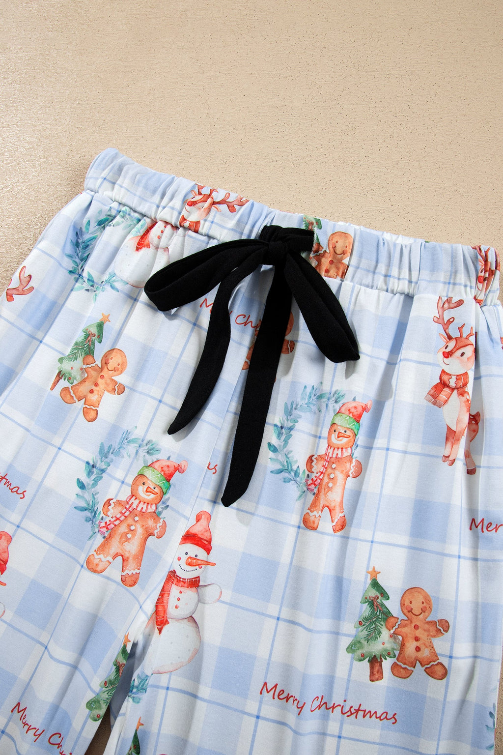 Christmas Plaid Ruffle Shirt & Pants Pajama Set